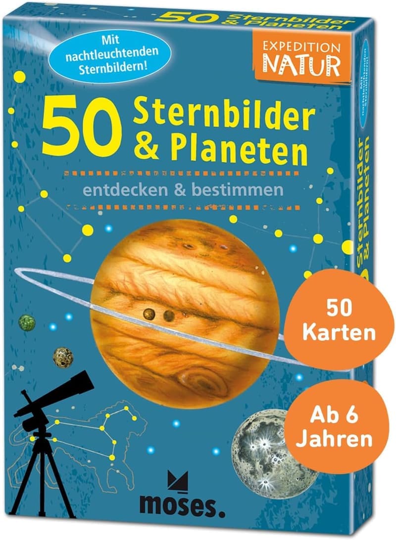 Moses 9740 Expedition Natur – 50 Bestimmungskarten für Sternbilder und Planeten