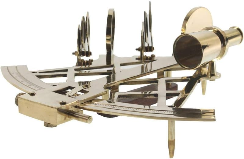 Fester Messing Astrolabe Sextant mit Holzkiste – Nautische Deko