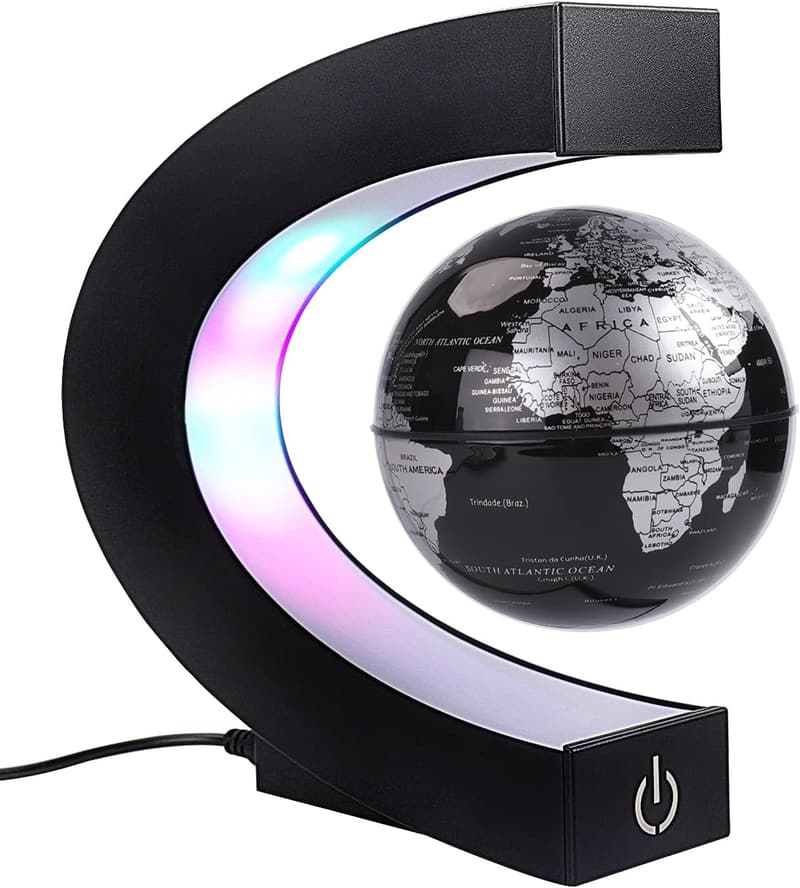 Magnetischer Globus mit LED-Lichtern – Rotierende Schwebebahn für Home Office