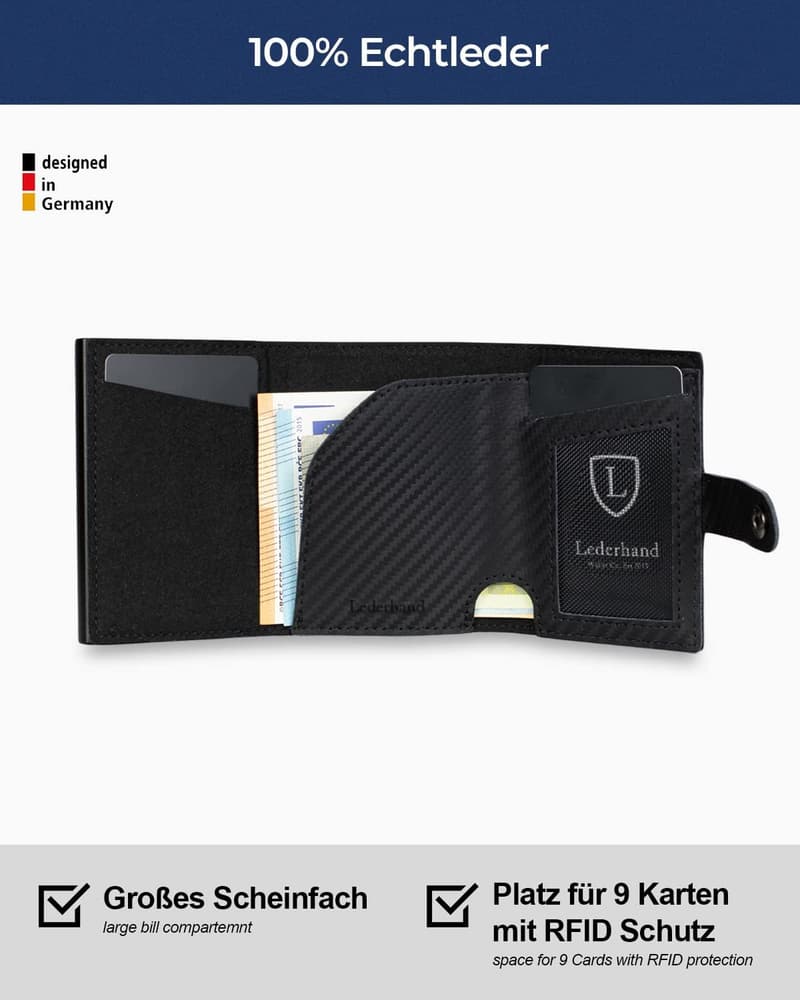 Fargo Wallet – Handgemachte Leder-Geldbörse für Herren & Damen mit RFID-Schutz