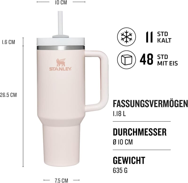 Stanley Quencher H2.0 Flowstate Edelstahl Trinkflasche 1,18 L - Thermo & Spülmaschinenfest