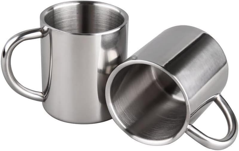 Edelstahl-Isolierkaffee-Tassen 220ml im 2er-Set für heiße und kalte Getränke
