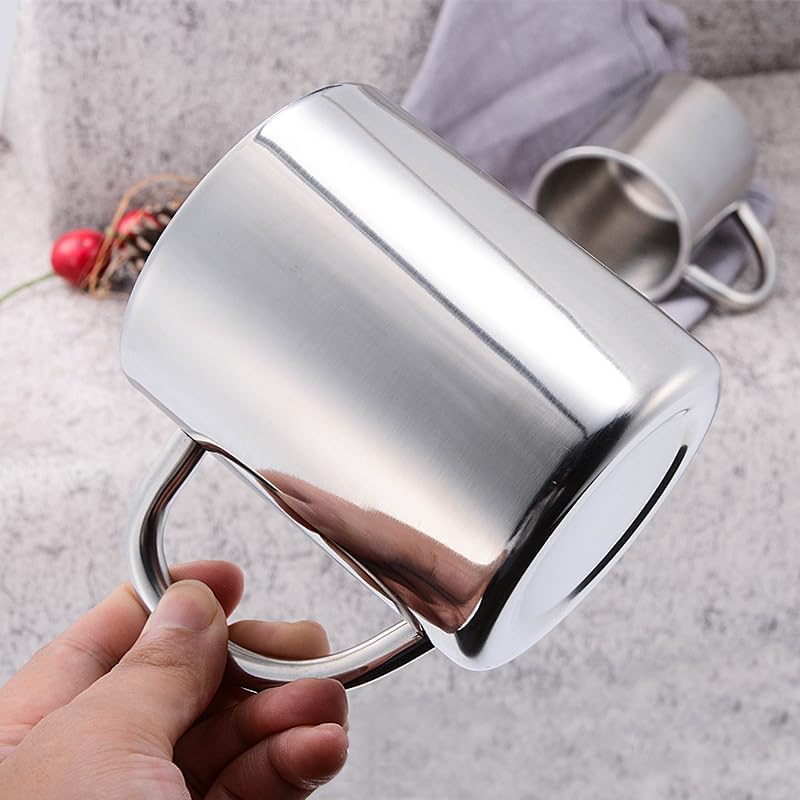 Edelstahl-Isolierkaffee-Tassen 220ml im 2er-Set für heiße und kalte Getränke