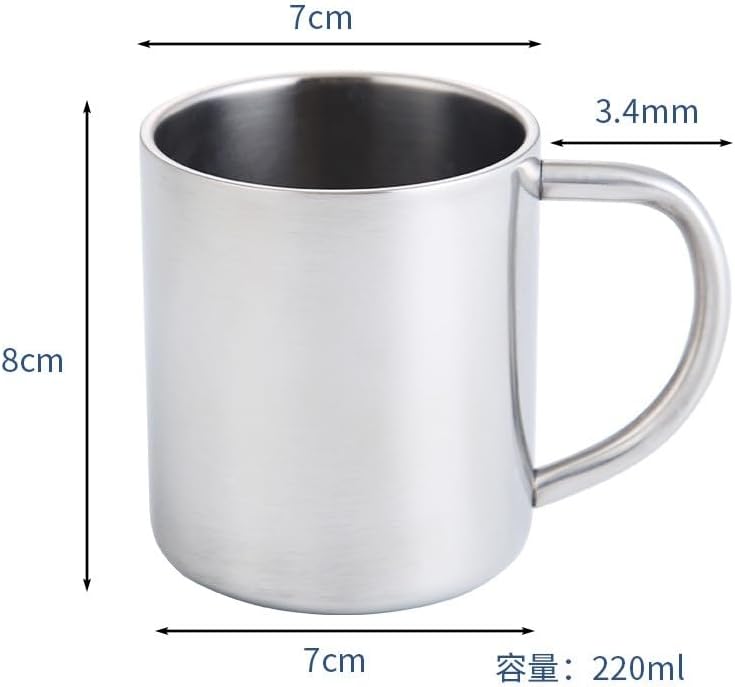 Edelstahl-Isolierkaffee-Tassen 220ml im 2er-Set für heiße und kalte Getränke