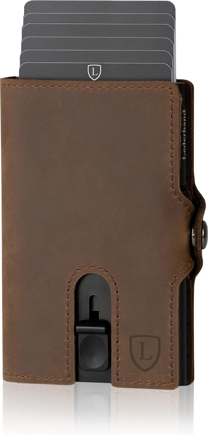 Premium Leder Geldbörse für Herren und Damen mit RFID Schutz – Dunkelbraun