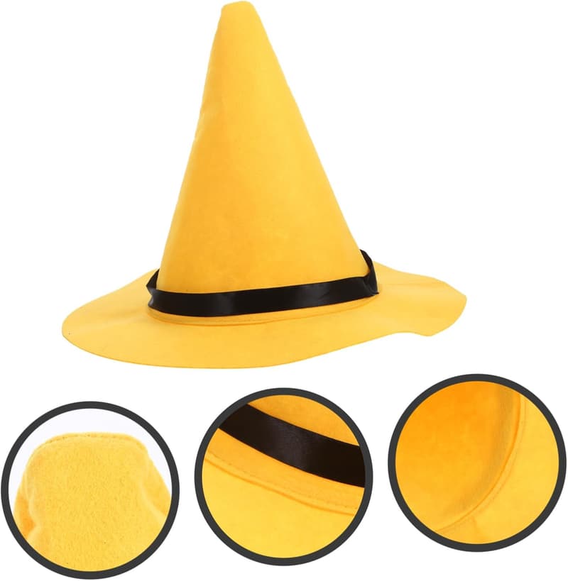 Gelber Filzhut für Frauen – Halloween Cosplay Party Zubehör