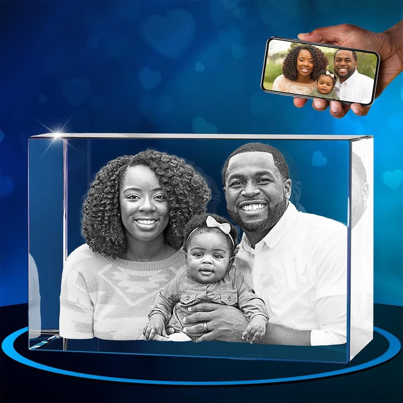 Personalisierte 3D-Kristallfoto für Muttertagsgeschenk