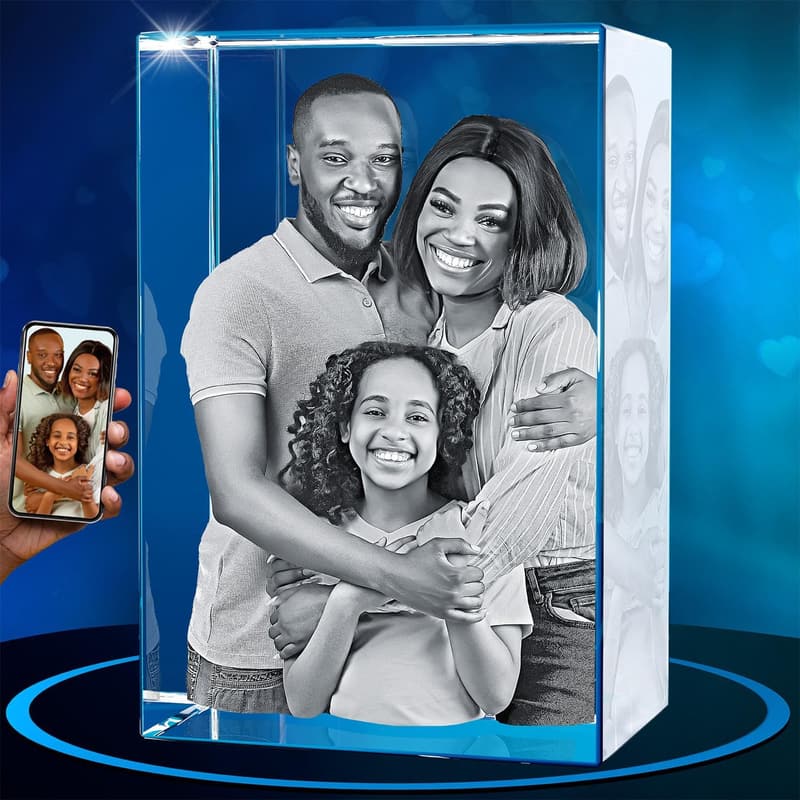Personalisiertes 3D-Kristallfoto – ideales Muttertagsgeschenk für Frauen