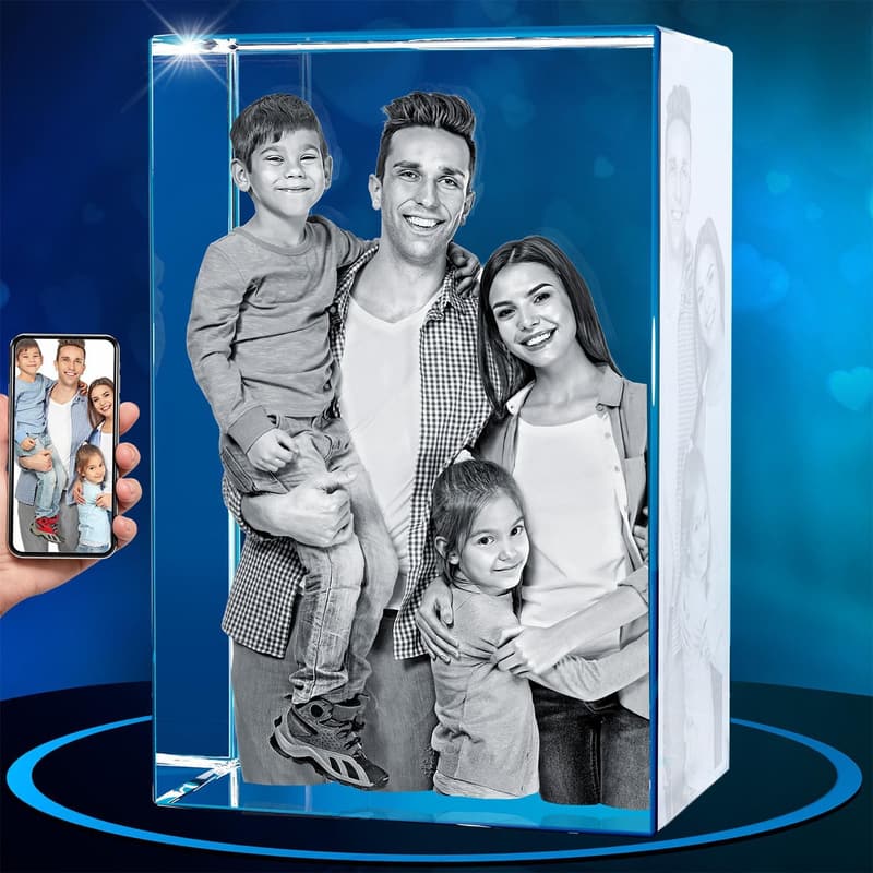 Personalisierte 3D-Kristallfoto für Frauen zum Muttertag