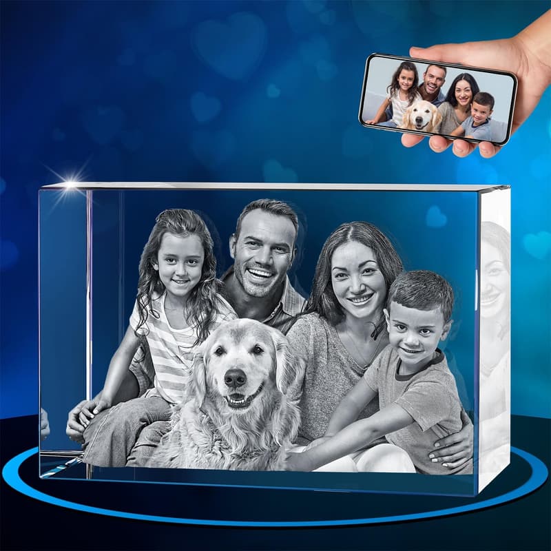 Personalisierte 3D-Kristallfotos für Frauen – ideales Muttertagsgeschenk
