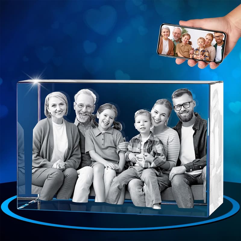 Personalisierte 3D-Kristallfoto für Muttertagsgeschenk