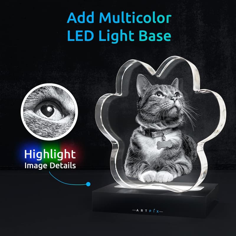 Personalisierte 3D Kristallfoto für Hundeliebhaber mit Lasergravur