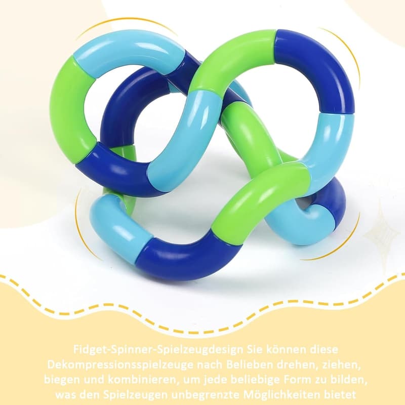 Tangle Fidget Spielzeugset für Stressabbau – 5 Stück für Kinder und Erwachsene