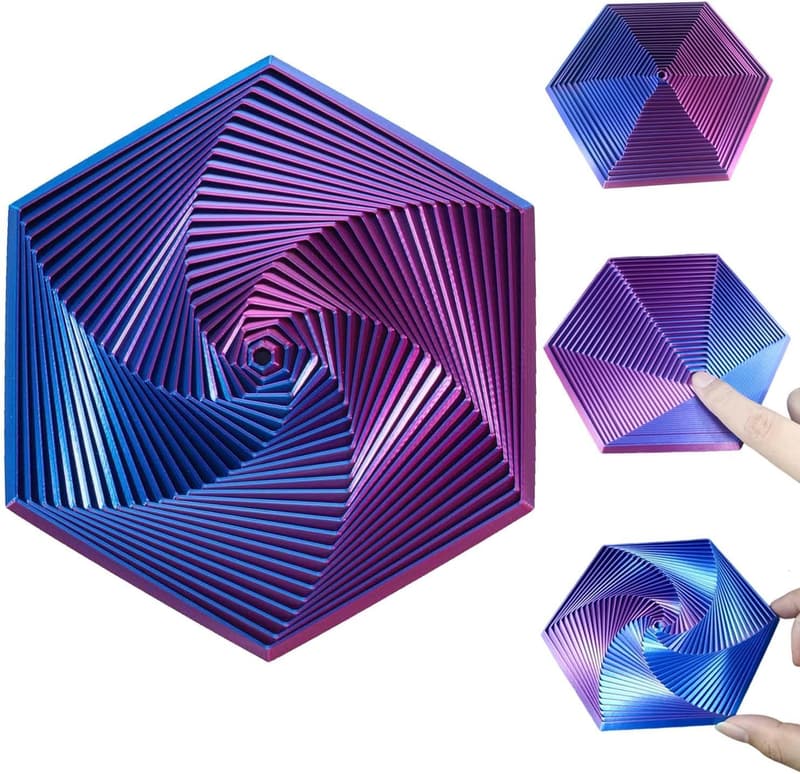 Fractal Fidget Hexagon – Stressabbau Spielzeug für Erwachsene und Kinder (Lila)