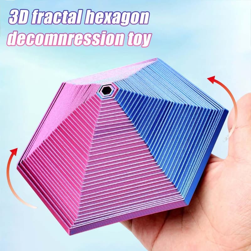 Fractal Fidget Hexagon – Stressabbau Spielzeug für Erwachsene und Kinder (Lila)