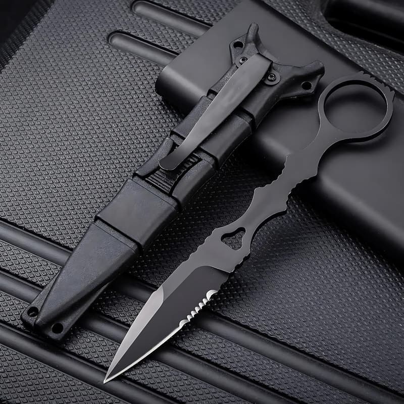 Amacigana EDC Taschenmesser 17 cm mit Kydex Scheide für Outdoor Aktivitäten
