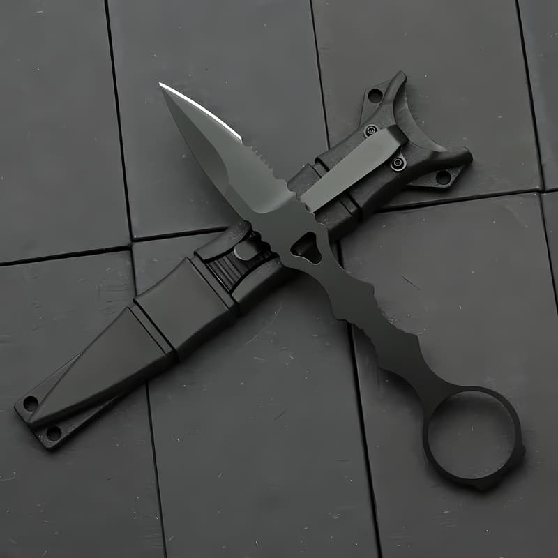 Amacigana EDC Taschenmesser 17 cm mit Kydex Scheide für Outdoor Aktivitäten