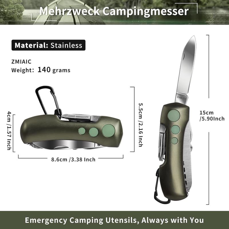 Multitool Taschenmesser mit 15 Funktionen – Vatertagsgeschenk für Männer