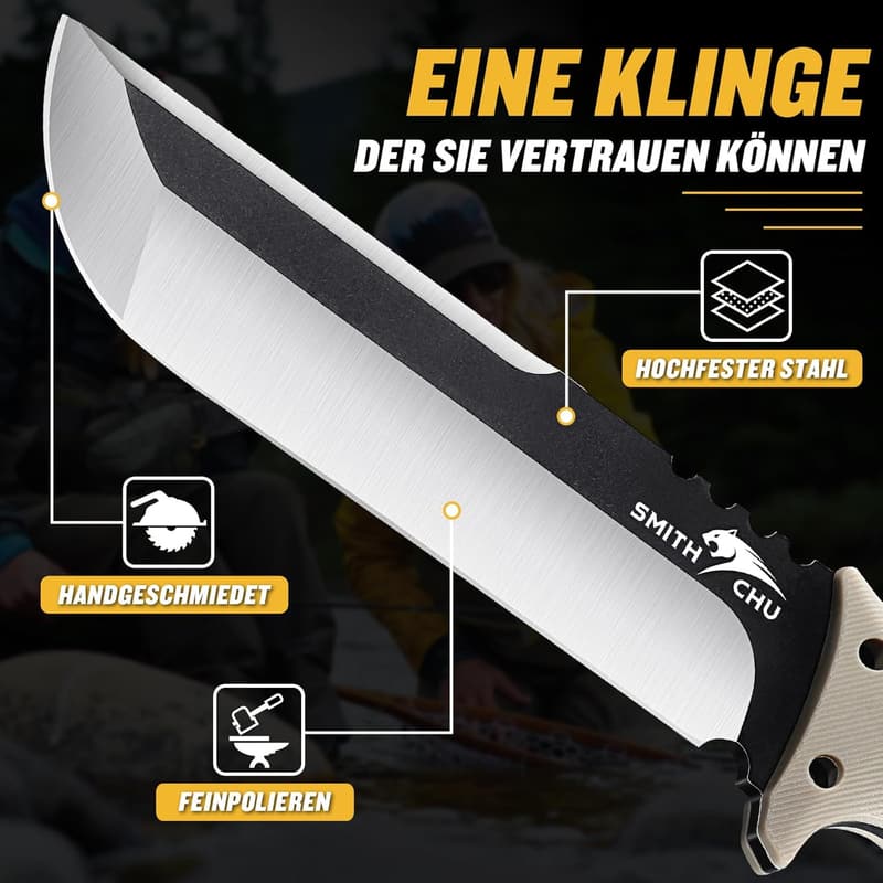 D2 Stahl Bushcraft Survival-Messer mit Scheide für Männer