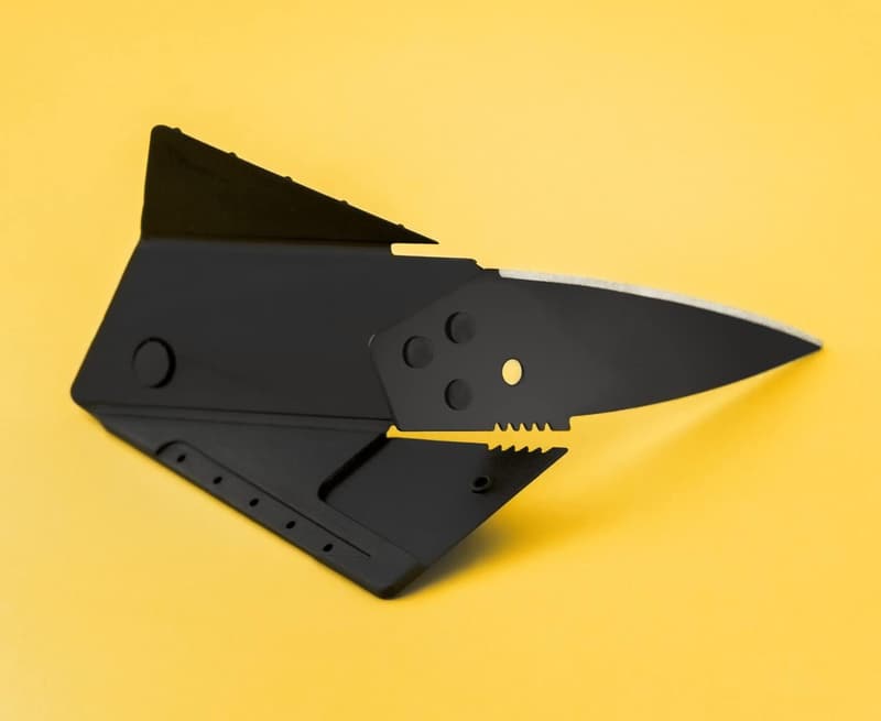 Black Folding Credit Card Knife Set – 3-Piece Pocket Camping Knives