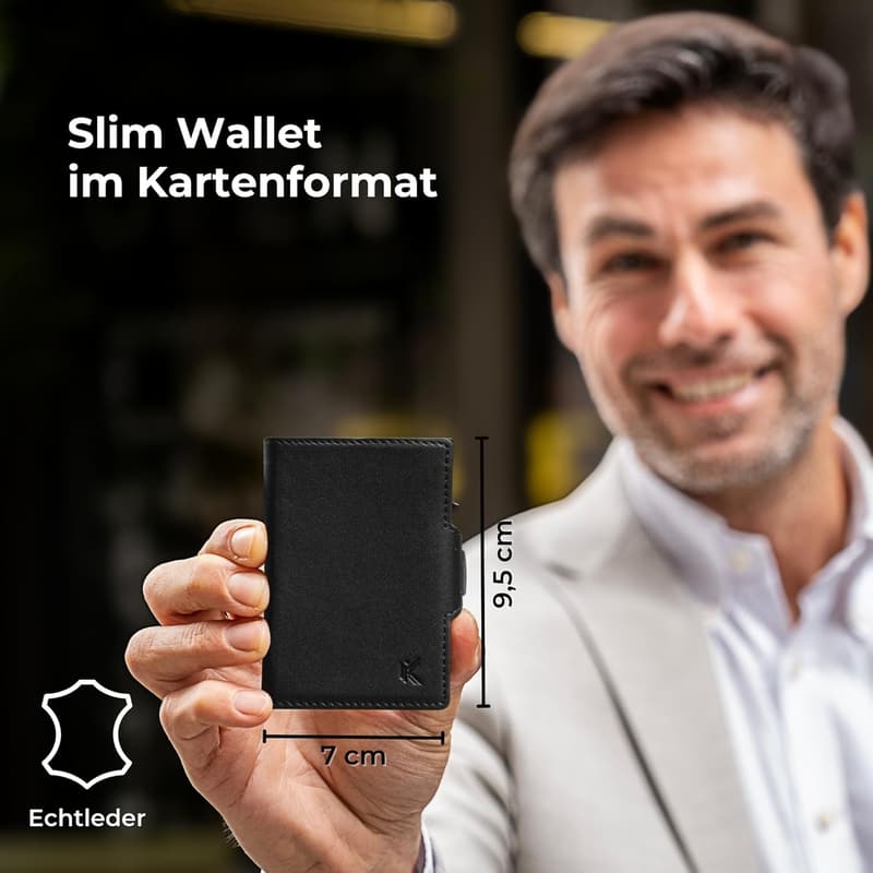 KIDMAN Phoenix I Slim Wallet aus Echtleder mit RFID und Münzfach