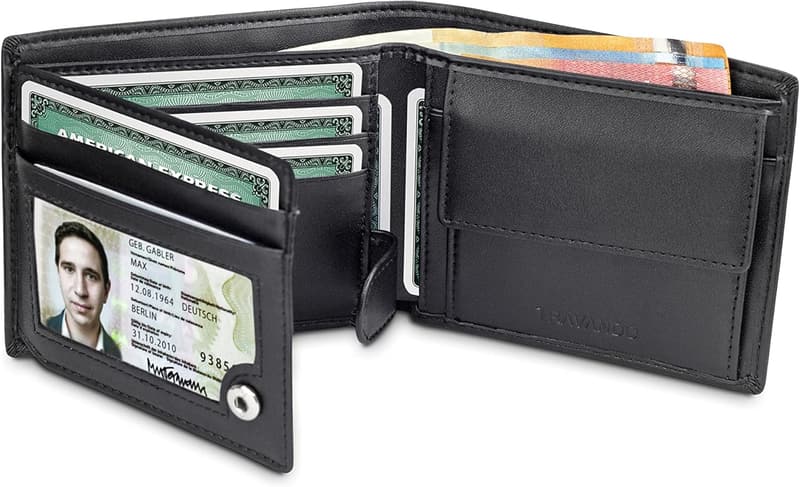 TRAVANDO Herren Geldbörse Tokyo mit RFID Schutz, schwarz