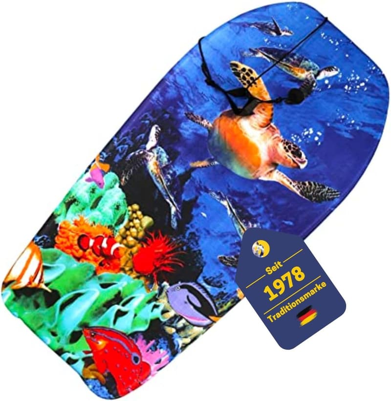Bodyboard für Kinder – Leichtes Surfbrett für Strand & Schwimmbad | 92 x 46 cm | Inkl. Leash