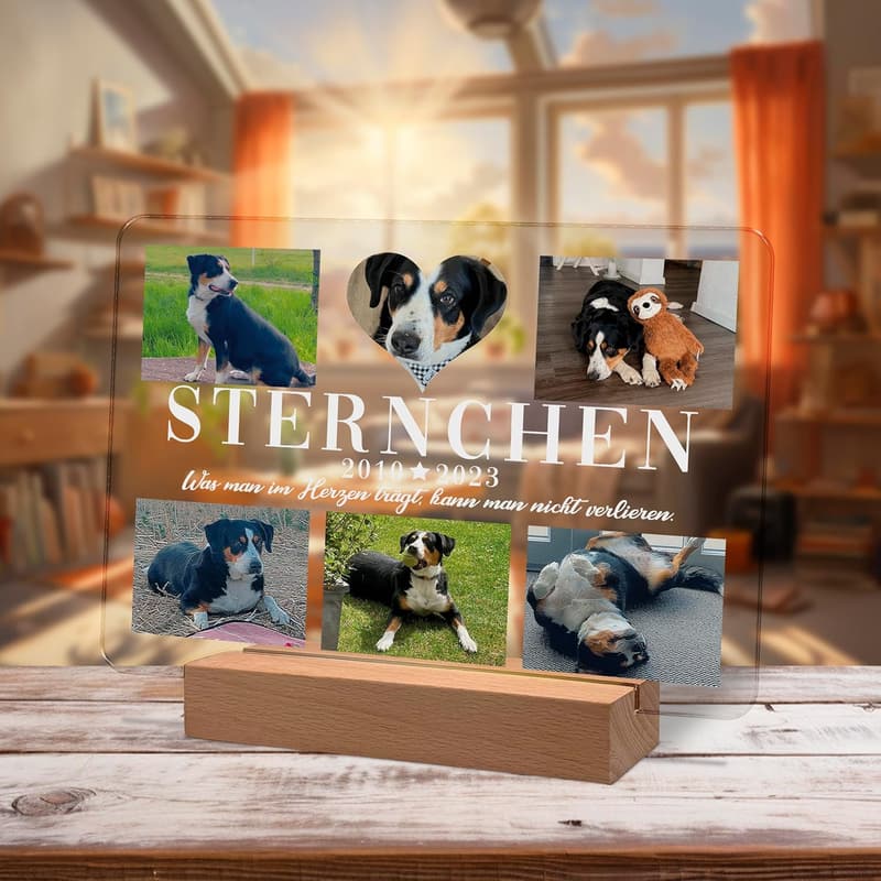 Personalisierte Gedenktafel aus Acryl für Hund oder Katze