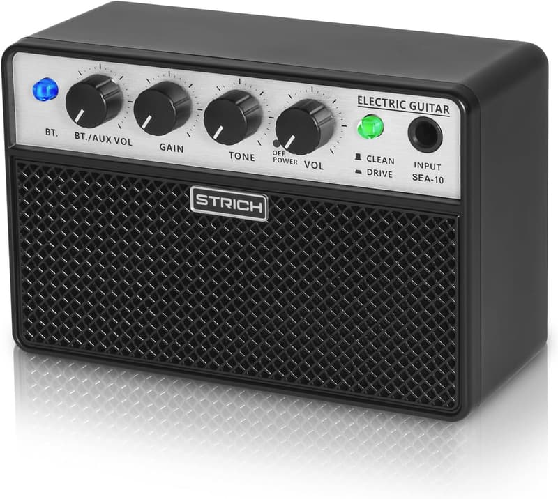 Mini-Gitarrenverstärker 5 W - Tragbarer Übungsamp für Anfänger, schwarz