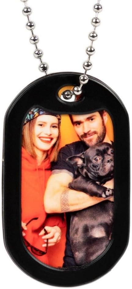 Personalisierter Foto-Hundemarken-Tag mit farbigem Silikonschutz