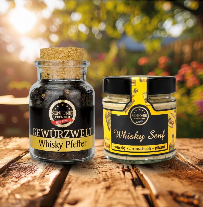 Premium Whisky Set mit Senf & Pfeffer für Genießer