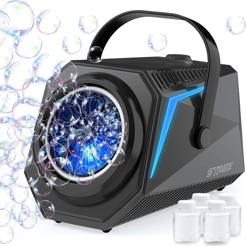 Blubbel LED Seifenblasenmaschine mit 4x90ml Flüssigkeit – Hochzeitsgeschenk für Kinder