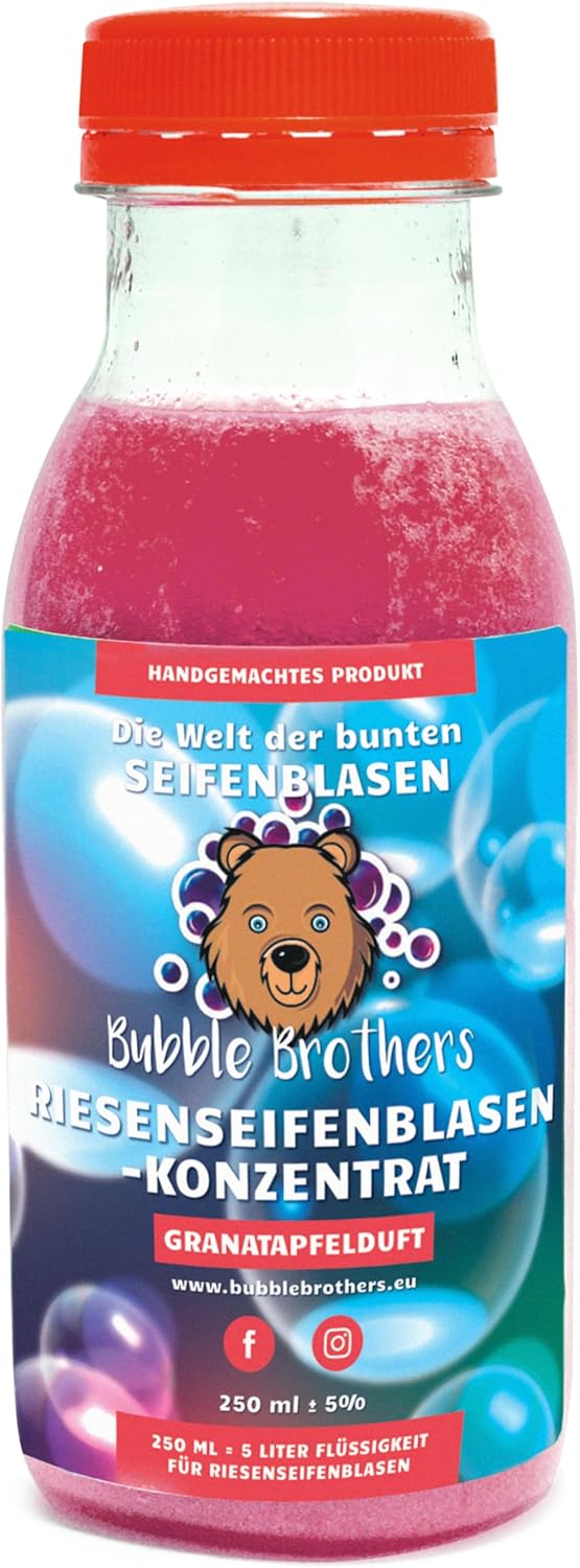 Riesenseifenblasen-Konzentrat für Kindergeburtstag (5L, Granatapfel)