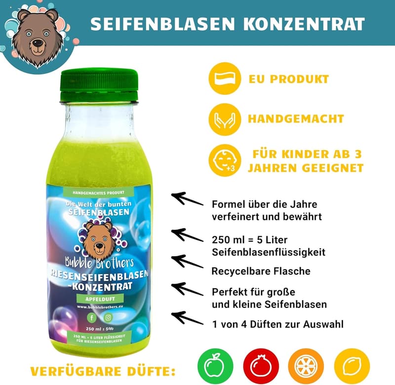 Riesenseifenblasen-Konzentrat für Kindergeburtstag (5L, Granatapfel)