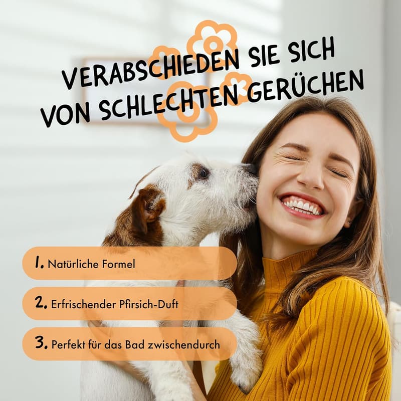 Hundeparfüm mit fruchtigem Pfirsich – 250ml Duftspray für Hunde&Pflege