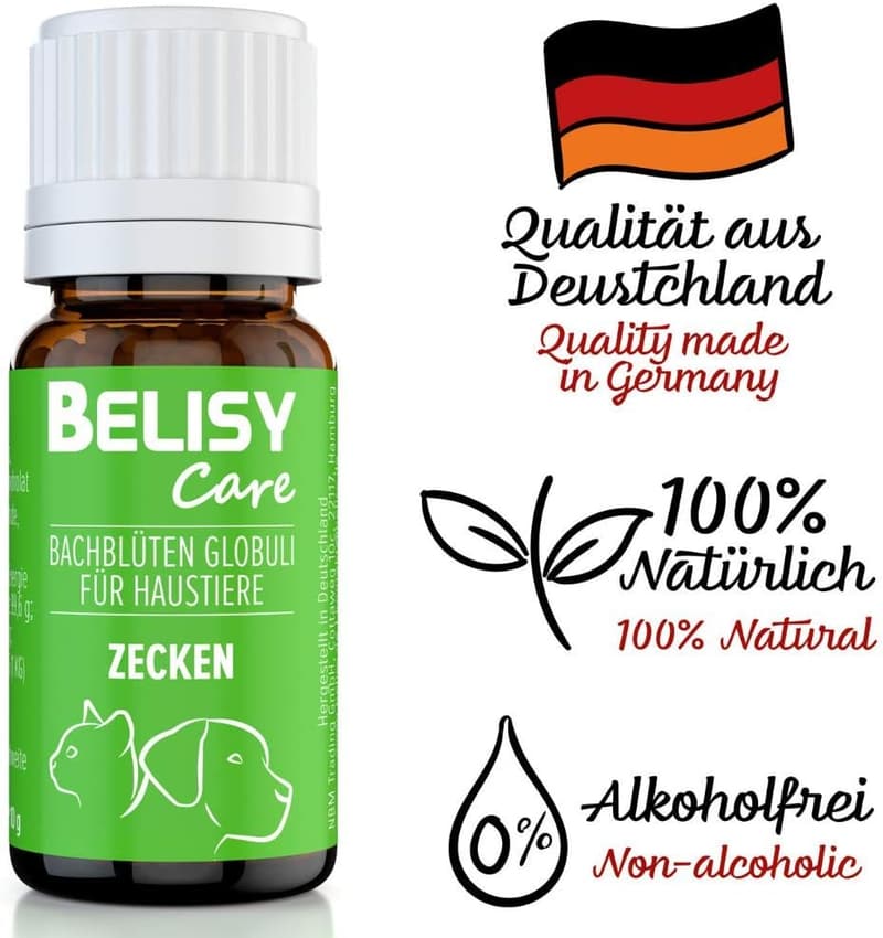 BELISY Bachblütenmischung für Hunde & Katzen gegen Zecken - alkoholfrei - 10 g