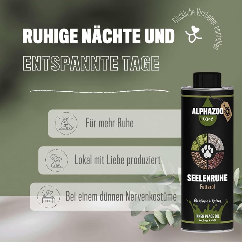 Beruhigungsmittel für Hunde und Katzen mit Öl & Bachblüten