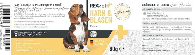 Blasen-Formel für Hunde 80g – Unterstützung bei Blasenschwäche und Inkontinenz