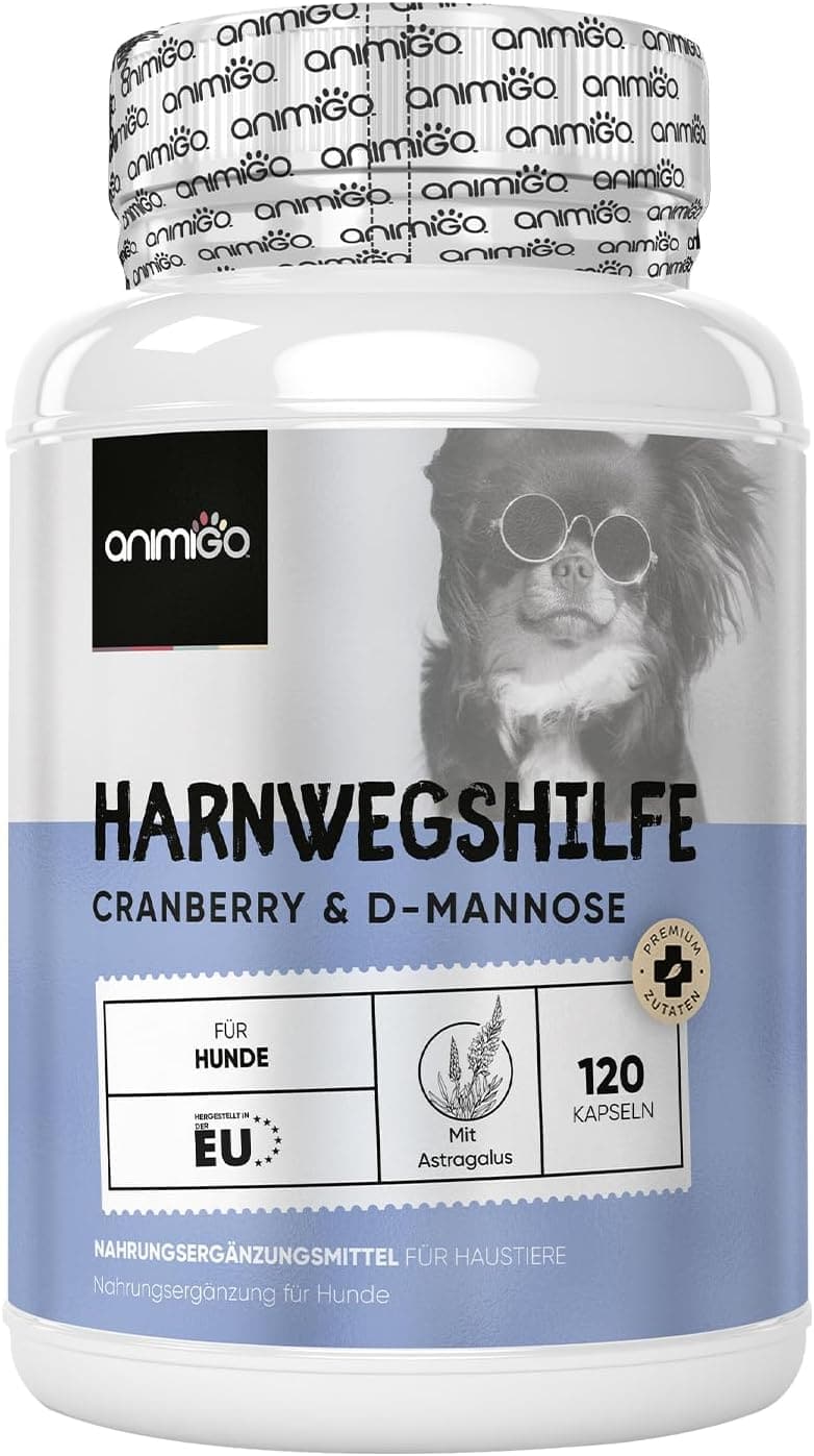 Harnwegshilfe für Hunde - 120 Kapseln mit Cranberry & D-Mannose