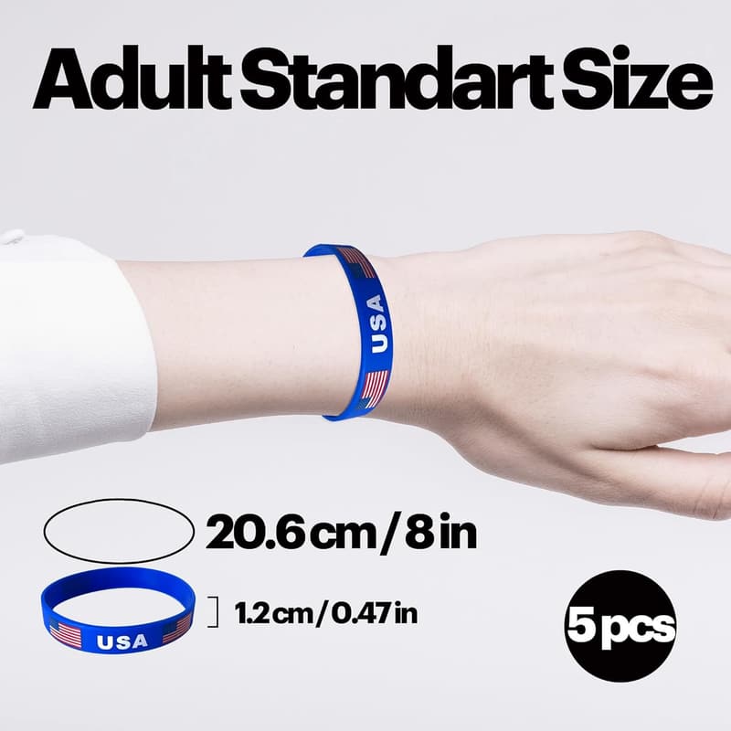 USA-Fahne Silikonarmband für Damen und Herren – Partydeko und Geschenk