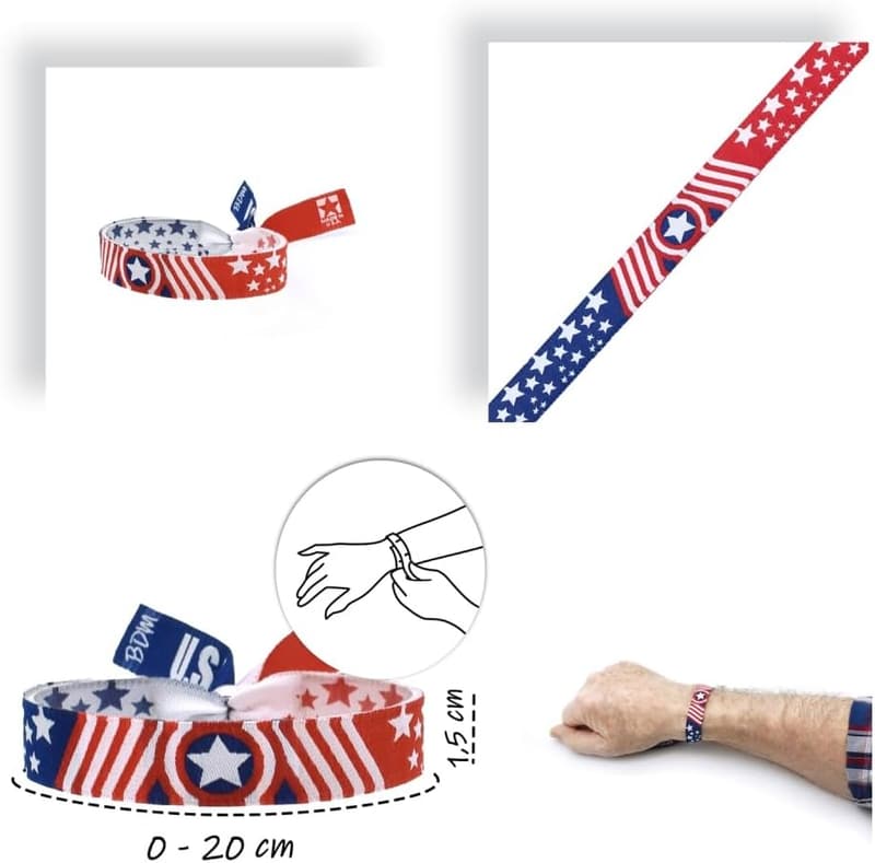 USA-Unabhängigkeitstag Armband mit Flagge, verstellbar für Damen und Herren