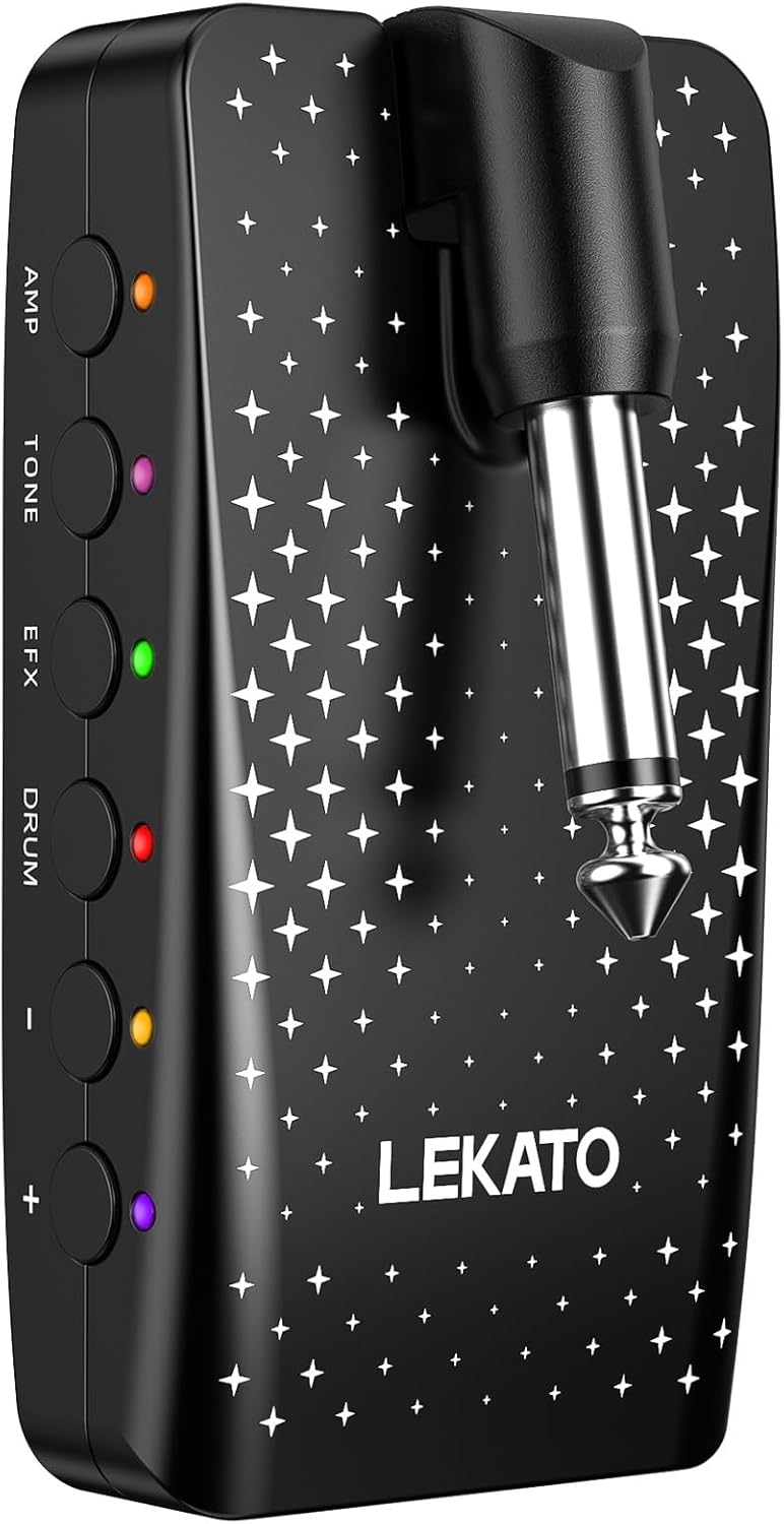 LEKATO Mini-Gitarrenverstärkermit 14 Effekten und Bluetooth