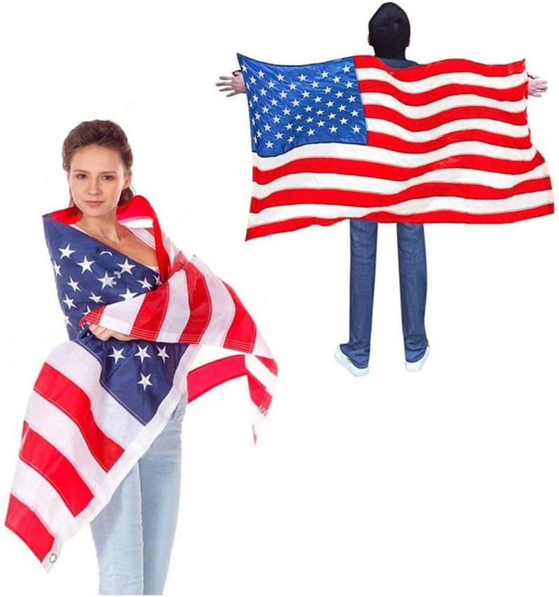 Tragbarer Umhang mit amerikanischer Flagge und Ärmeln, Mehrfarbig