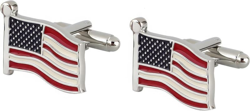 Manschettenknöpfe USA-Flagge – Amerikanisches Accessoire in Rot, Weiß, Blau
