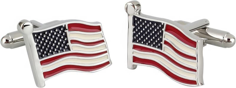 Manschettenknöpfe USA-Flagge – Amerikanisches Accessoire in Rot, Weiß, Blau