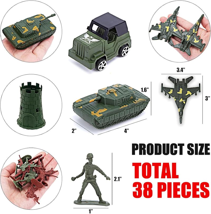 27 Stück Soldatenfiguren Set mit 11 Waffen, Militärspielzeug ab 6 Έτη