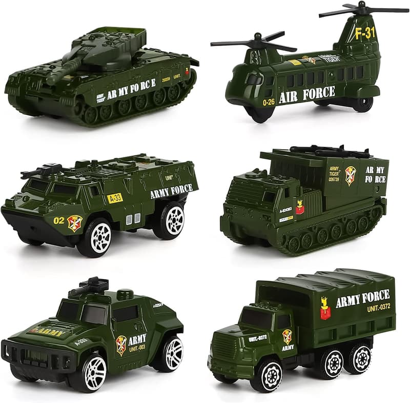 Militär Spielzeugautos Set aus Metalllegierung – 6er Set für Kinder ab 3 Έτη