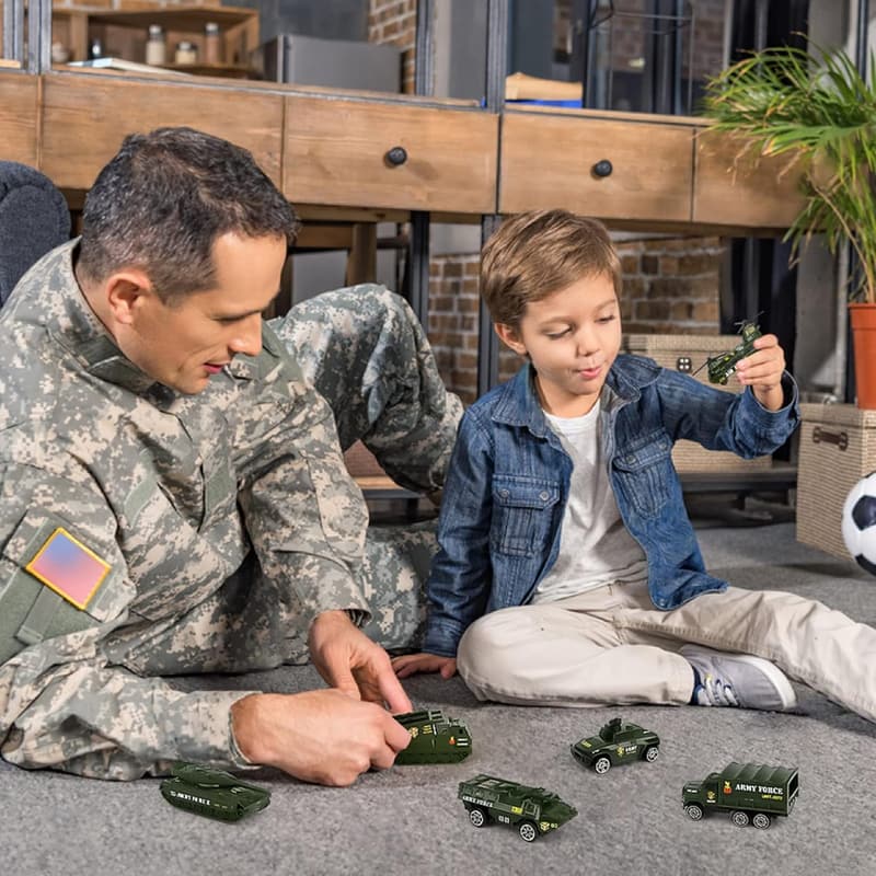 Militär Spielzeugautos Set aus Metalllegierung – 6er Set für Kinder ab 3 Έτη