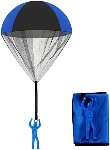Fallschirm-Spielzeugsoldaten für Jungen und Mädchen – Handwurf, Outdoor Spaß (Blau/Schwarz)