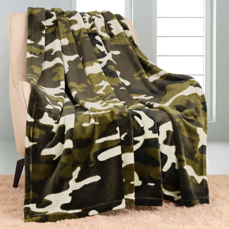 Camouflage Kuscheldecke für Männer und Jungen, 150 x 200 cm
